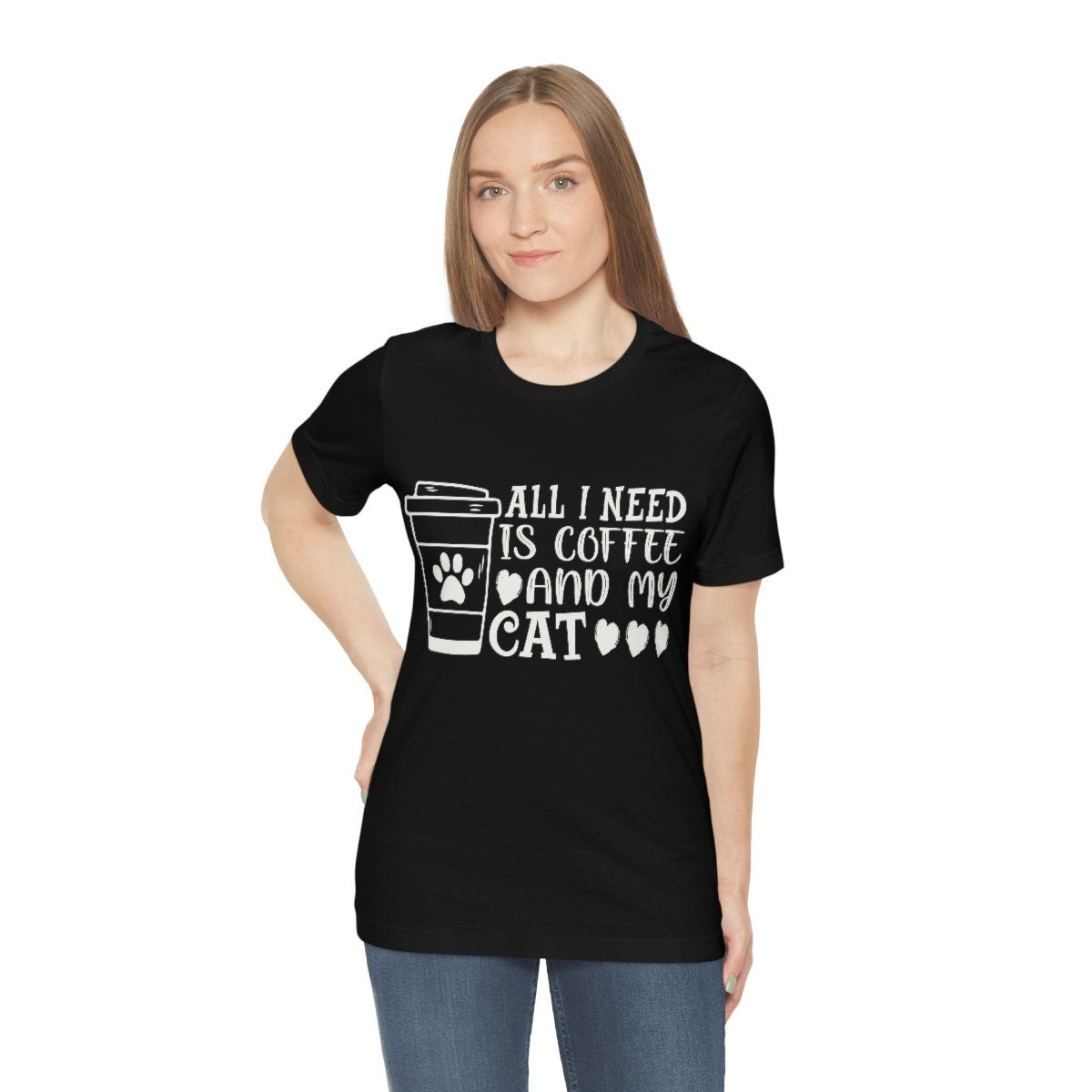 All I Need Coffee And My Cat Shirt, Cat Dad Shirt, Cat Mom Shirt, Cat Present, Coffee Lover Shirt