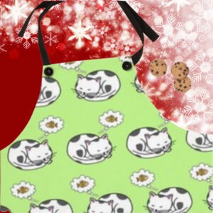 Cat Dreaming of Fish Apron, Baking Apron,Kitchen Apron, Chef Apron, Cooking Gift, Cat Lover Gift, BBQ Apron, Cat Lover Gift,Cat Owner Gift