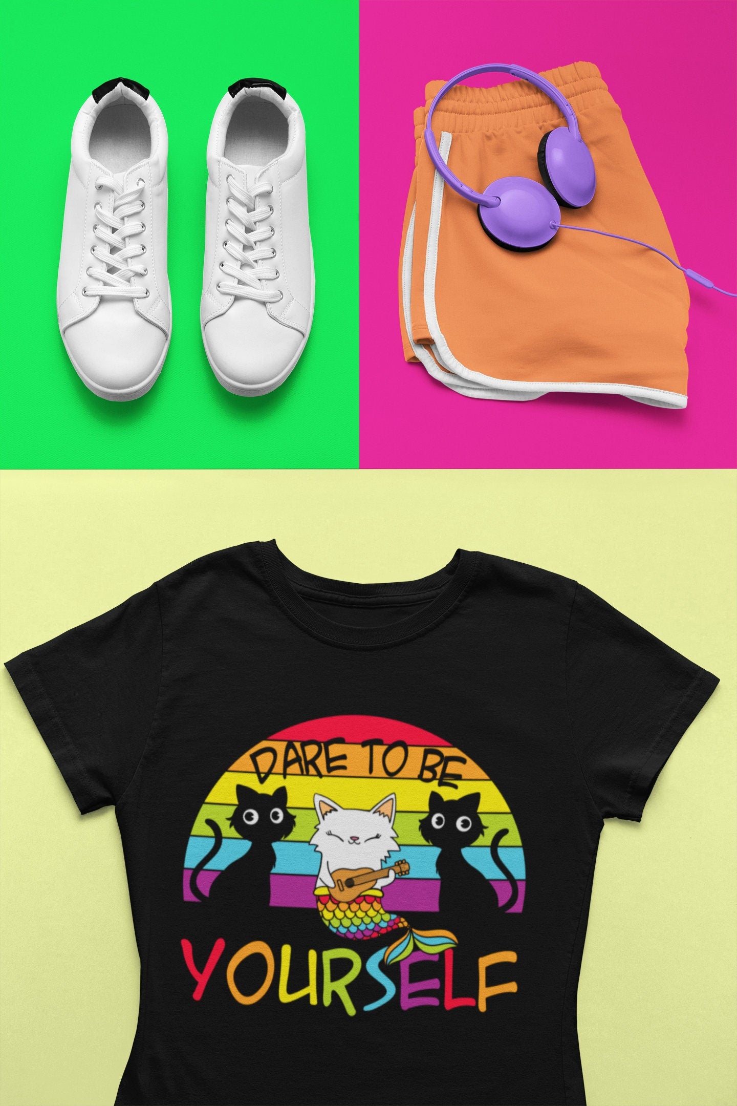 Cute Cat Dare to Be a Mermaid, Equality Shirt, Pride Month Awareness Shirt Gift, Gender Diversity Tee, Dare To Be Yourself Shirt, LGBTQ