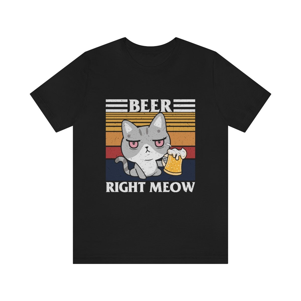 Beer Right Meow, Cat Dad Gift, Gift for Beer Lover, Cat Dad Shirt, Cat Dad Tee, Unisex Jersey Short Sleeve Tee
