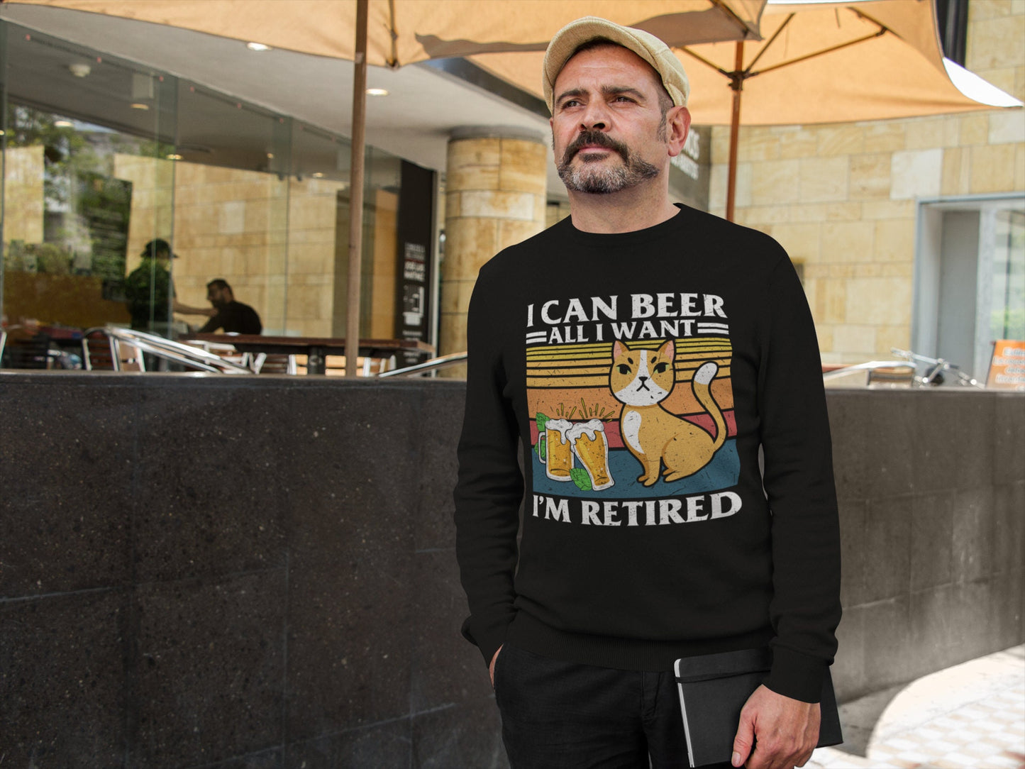 Funny Cat Dad Sweatshirt, Fur Dad Gift, Cat Present, Cat Dad Gift, Cat-Themed Gift, Beer Lover Shirt, Unisex Heavy Blend Crewneck Sweatshirt