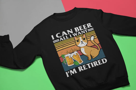 Funny Cat Dad Sweatshirt, Fur Dad Gift, Cat Present, Cat Dad Gift, Cat-Themed Gift, Beer Lover Shirt, Unisex Heavy Blend Crewneck Sweatshirt