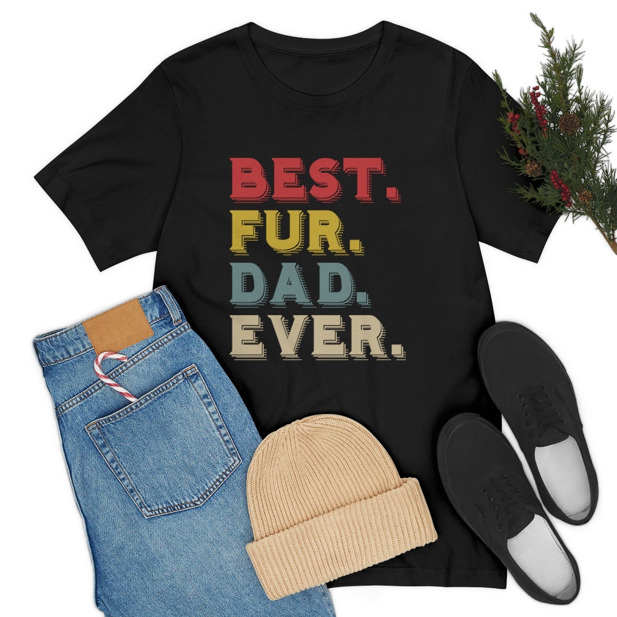 Best Fur Dad Ever, Cat or Dog Dad Gift, Best Cat Dad, Funny Cat Dad Shirt, Cat Present, Fur Dad Gift, Unisex Jersey Short Sleeve Tee