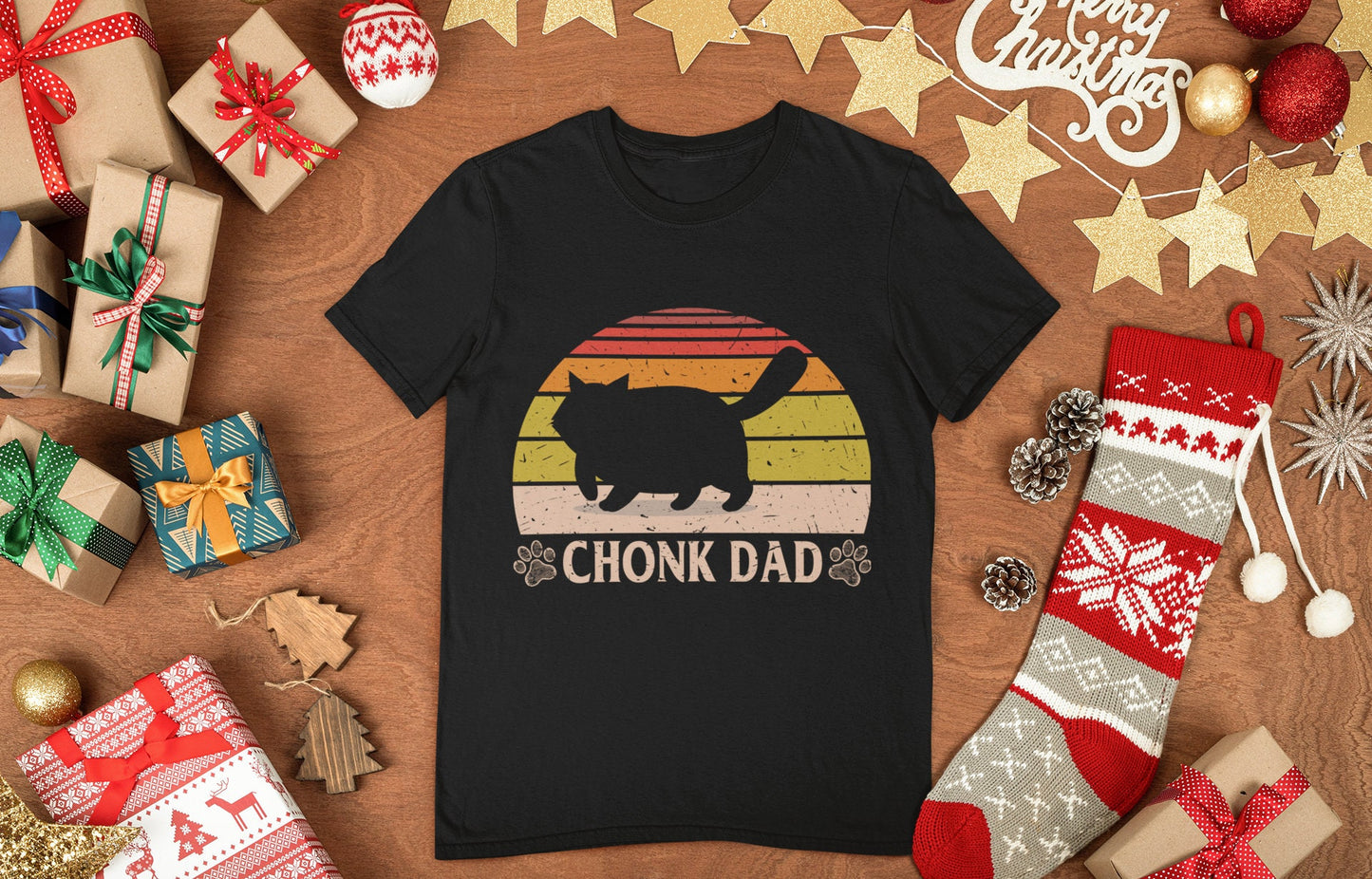 Chonk Dad, Funny Cat Dad T-Shirt, Chonk Cat Shirt, Dad Joke Shirt, Funny Dad Cat Shirt, Unisex Jersey Short Sleeve Tee