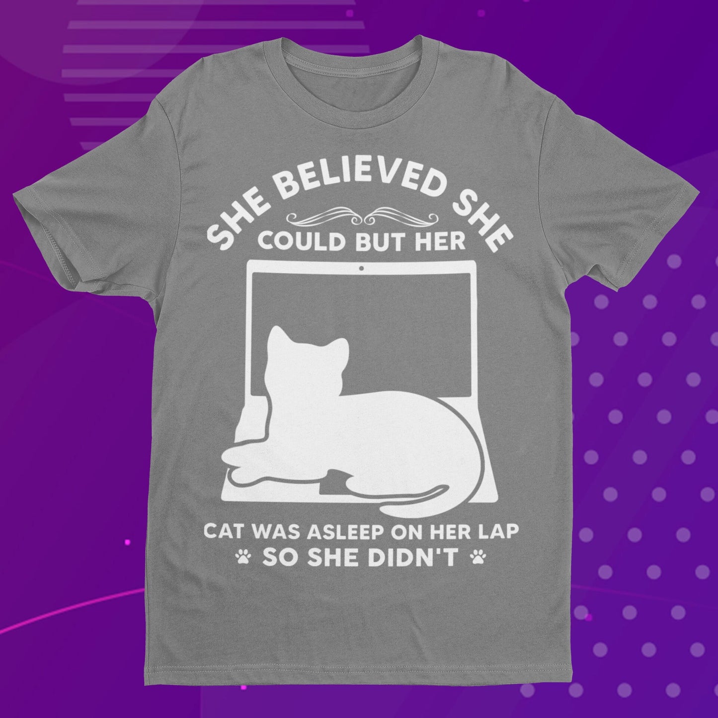She Believed She Could, Funny Cat Shirt, Cat Gift for Women, Unisex Tshirt, Cat Lover Shirt, Cat Lady Shirt, Cat Tshirt,