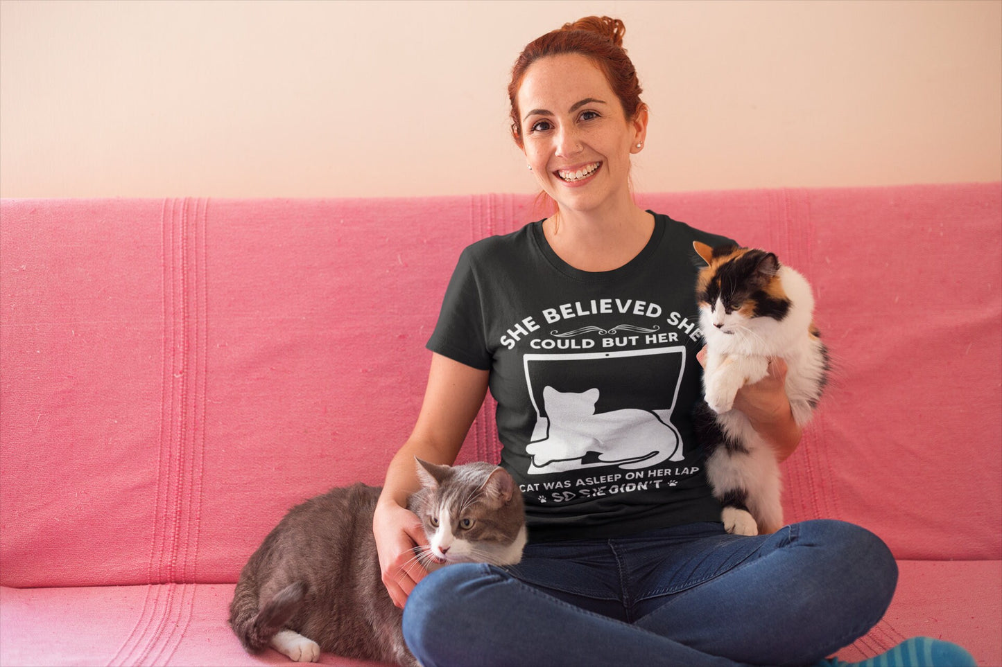 She Believed She Could, Funny Cat Shirt, Cat Gift for Women, Unisex Tshirt, Cat Lover Shirt, Cat Lady Shirt, Cat Tshirt,