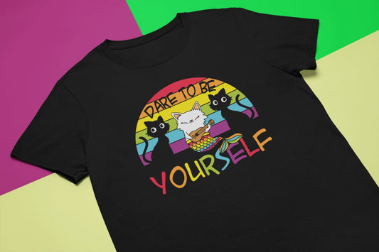 Cute Cat Dare to Be a Mermaid, Equality Shirt, Pride Month Awareness Shirt Gift, Gender Diversity Tee, Dare To Be Yourself Shirt, LGBTQ