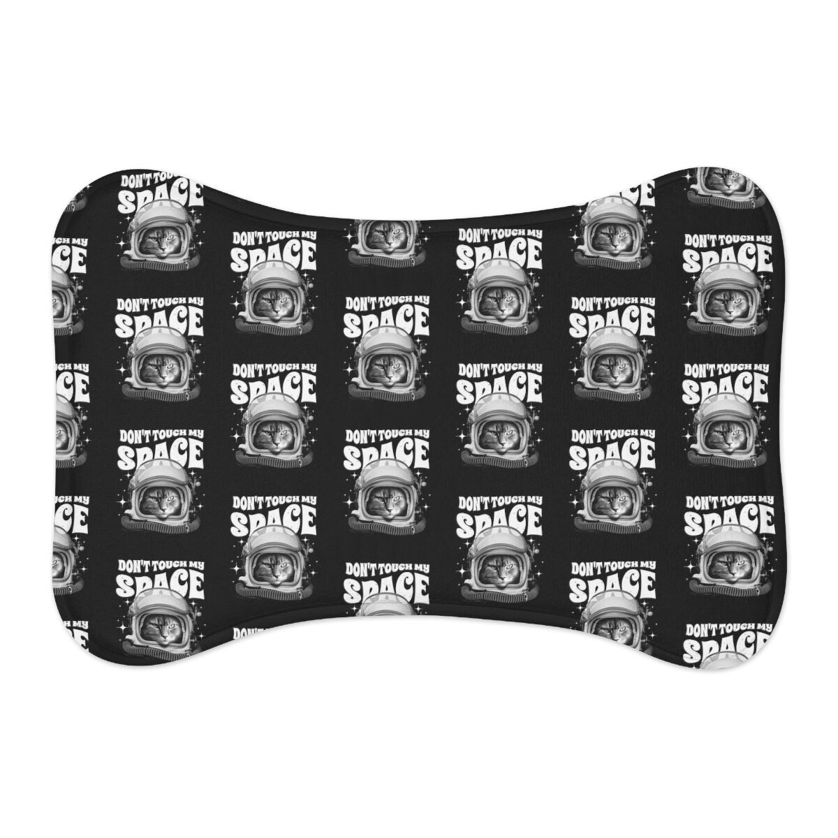 Bone Shape Space Cat Pet Food Mat, Astronaut Cat Food Mat, Don't Touch My Space, Pet Placemat Pet Feeding Mats