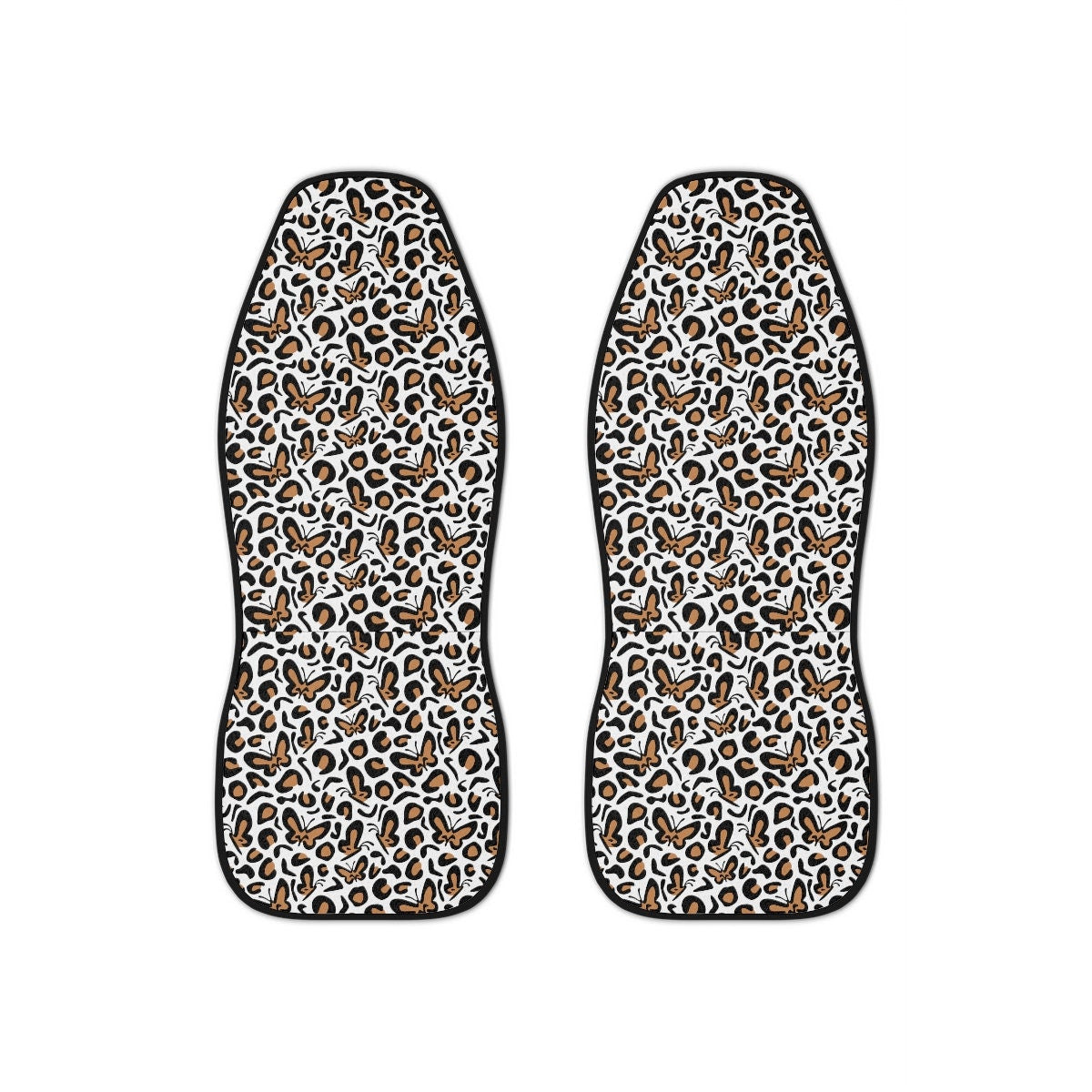 Car Seat Covers for Cat Lovers, Butterfly Leopard Animal Print Car Seat Covers Pair, Car Seat Protector, Car Accessory