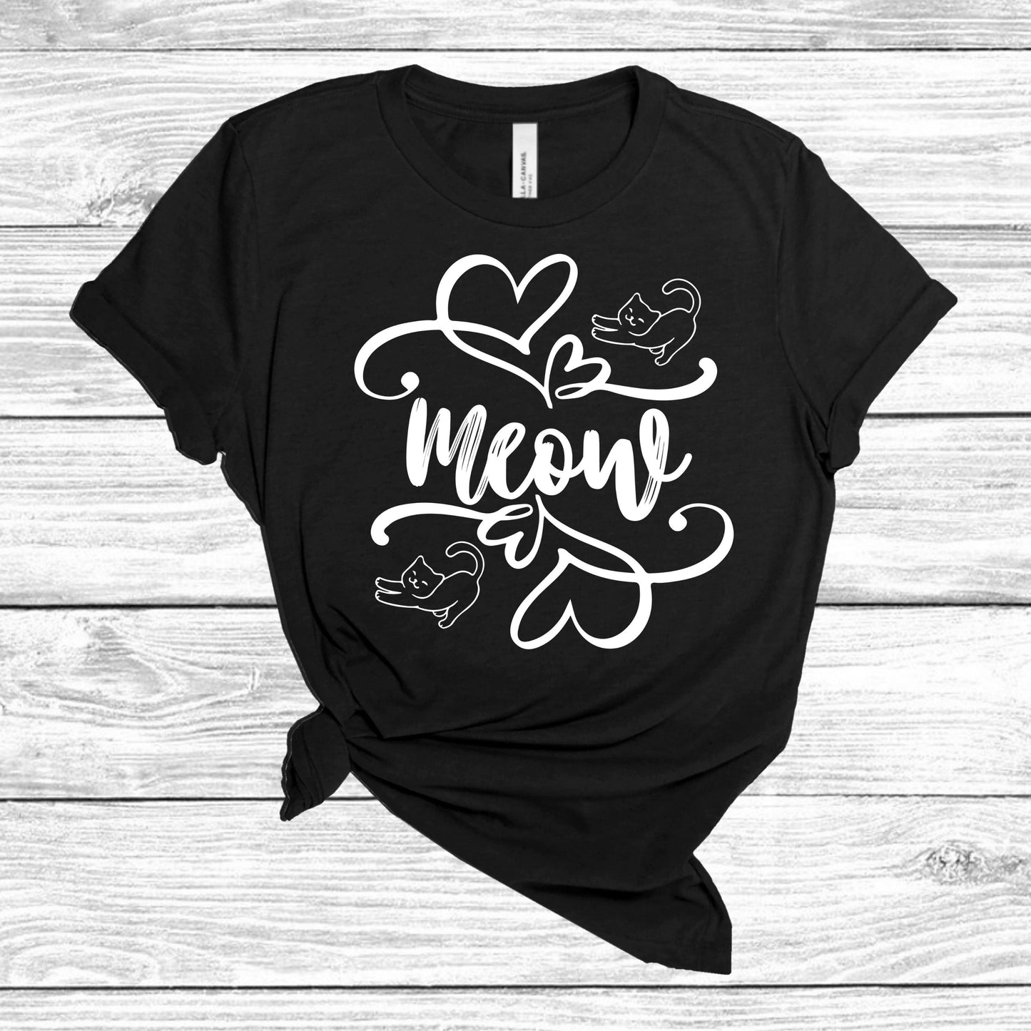 Meow Shirt for Cat Lover, Valentine Cat T-Shirt For Her, Cat Lover T Shirt For Women, Gift for Cat Lover, Cute Meow Cat Lover Tee, Cat Shirt