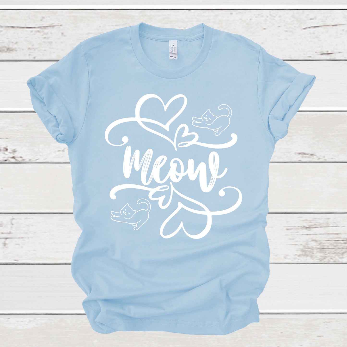 Meow Shirt for Cat Lover, Valentine Cat T-Shirt For Her, Cat Lover T Shirt For Women, Gift for Cat Lover, Cute Meow Cat Lover Tee, Cat Shirt