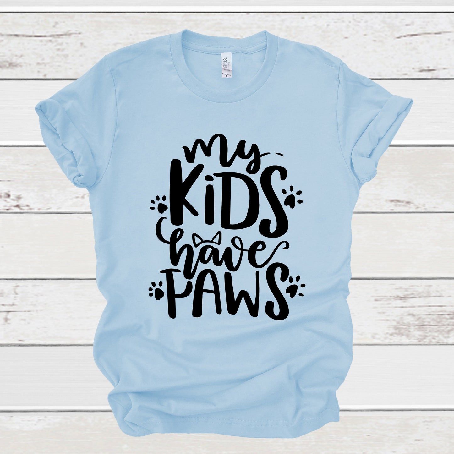 My Kids Have Paws, Cat Shirt for Mom Dad Grandma Cat Lady, Cat Present, Funny Cat Tee, Gift for Animal Lover