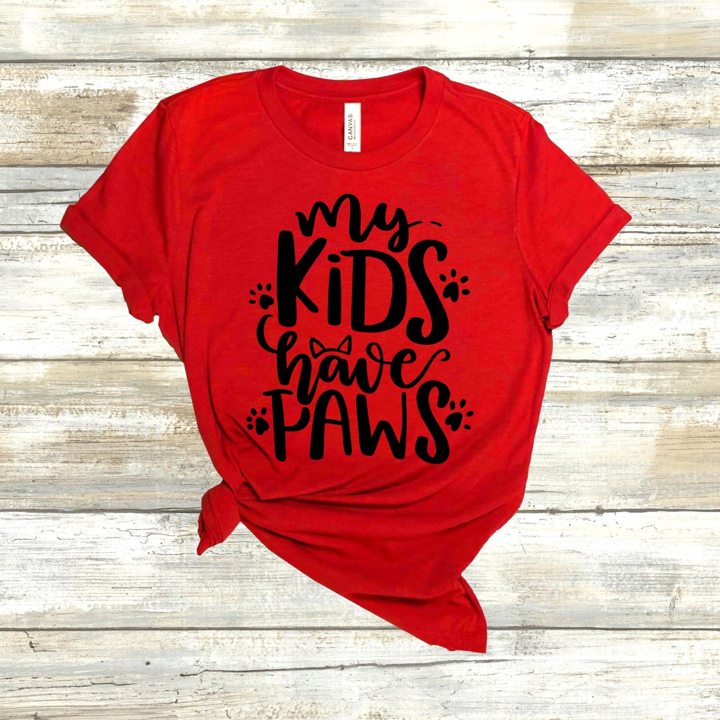 My Kids Have Paws, Cat Shirt for Mom Dad Grandma Cat Lady, Cat Present, Funny Cat Tee, Gift for Animal Lover