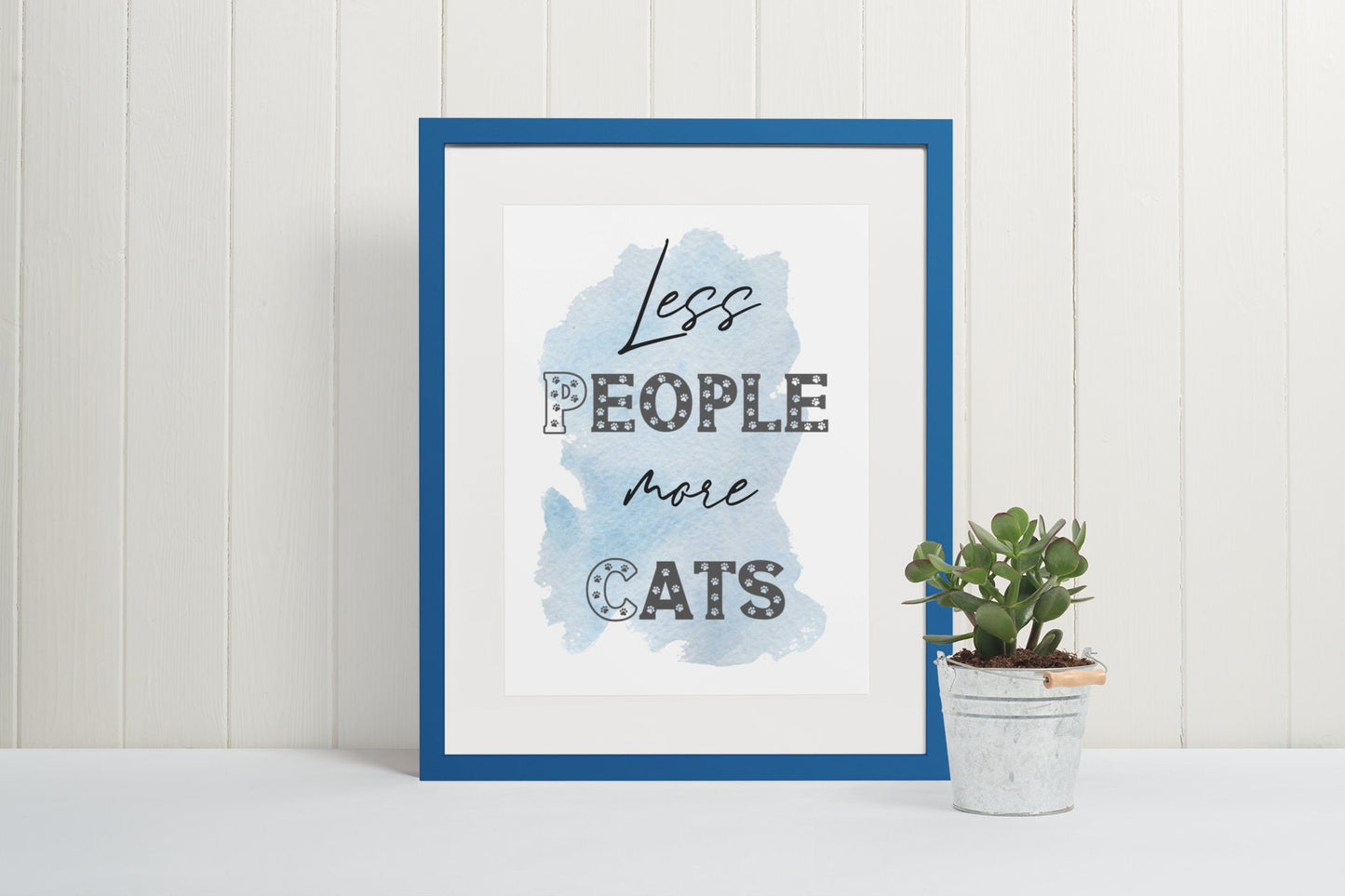 Less People More Cats, Cat Boho Wall Art Decor for Home Bedroom Office, Gift for Cat Lover, Digital Printable Art