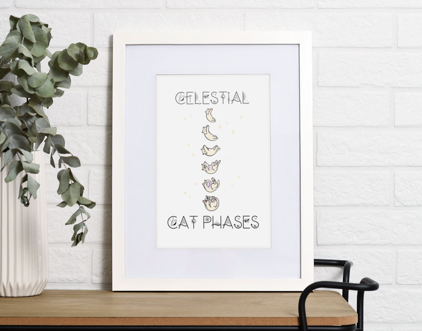 Celestial Cat Phases, Cat Lovers, Moon Cats, Moon Phases, Cat Dad Mom, Lunar Cat Gift, Cat Present, Gift for Cat Dad Mom