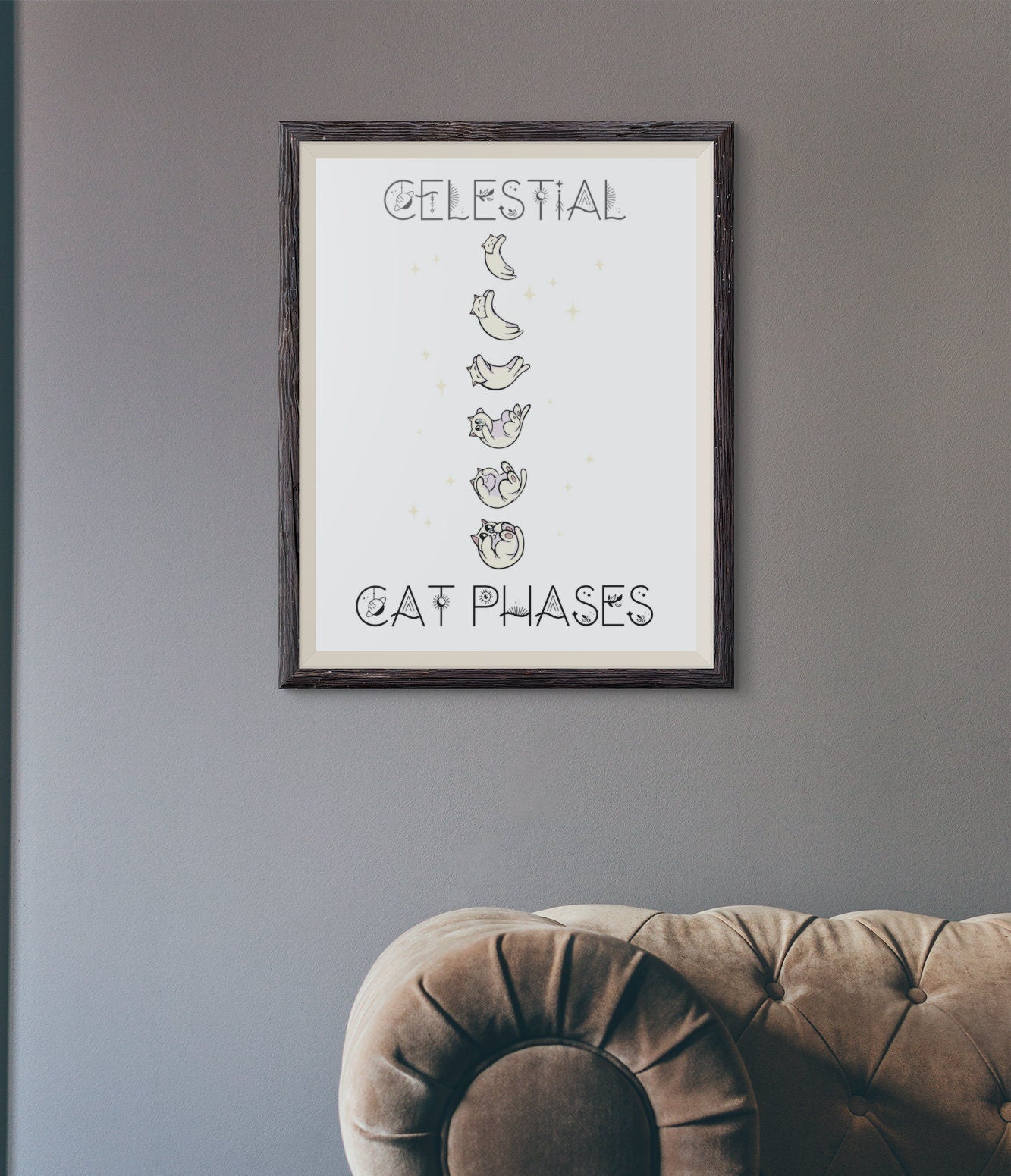 Celestial Cat Phases, Cat Lovers, Moon Cats, Moon Phases, Cat Dad Mom, Lunar Cat Gift, Cat Present, Gift for Cat Dad Mom