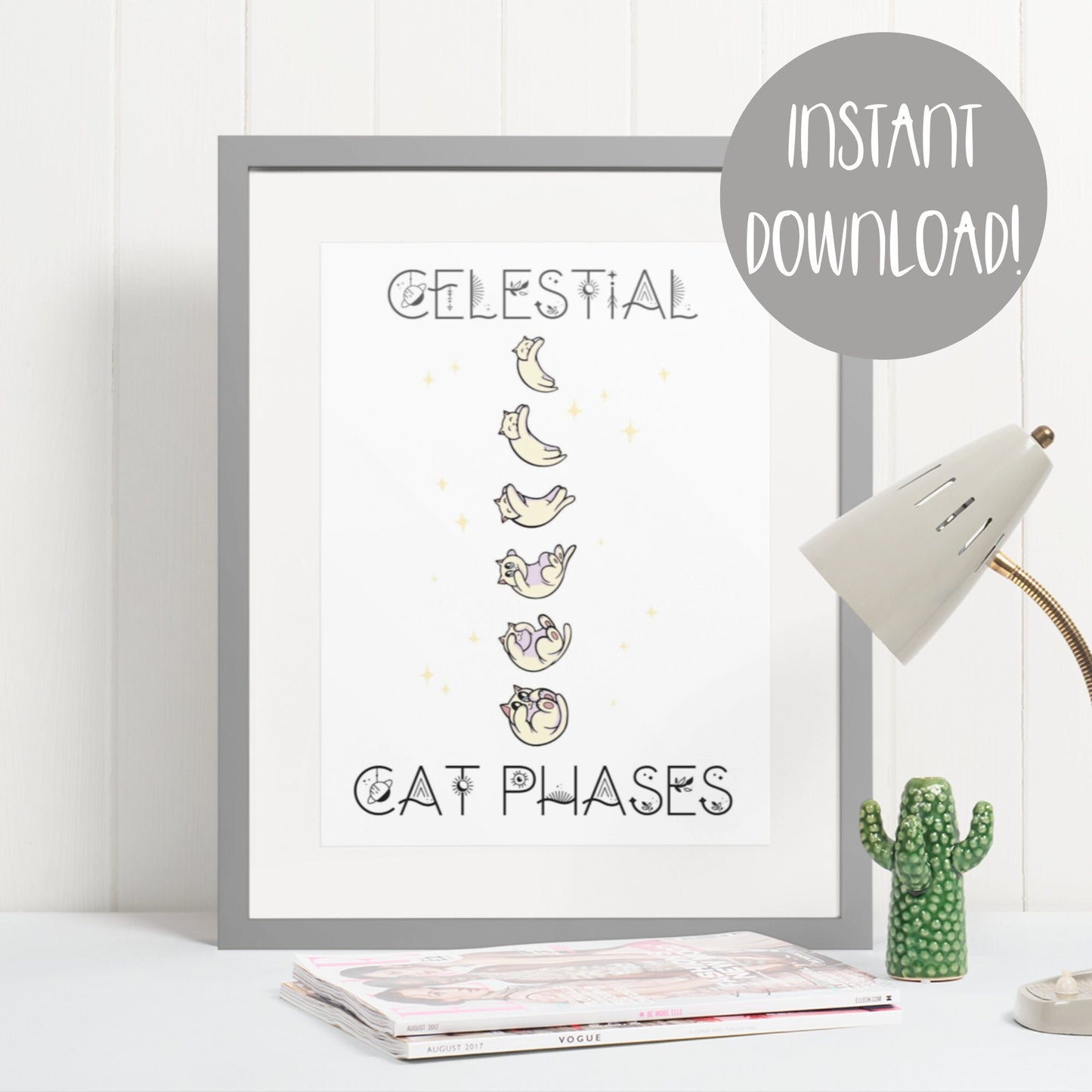 Celestial Cat Phases, Cat Lovers, Moon Cats, Moon Phases, Cat Dad Mom, Lunar Cat Gift, Cat Present, Gift for Cat Dad Mom