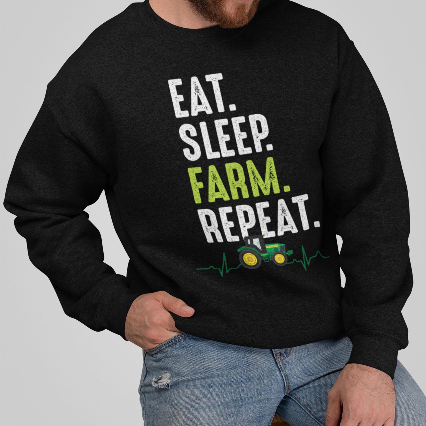 Eat Sleep Farm Repeat, Tractor Sweatshirt, Gift for Farmer, Farming Gift, Farm Life, Unisex Heavy Blend Crewneck Sweatshirt