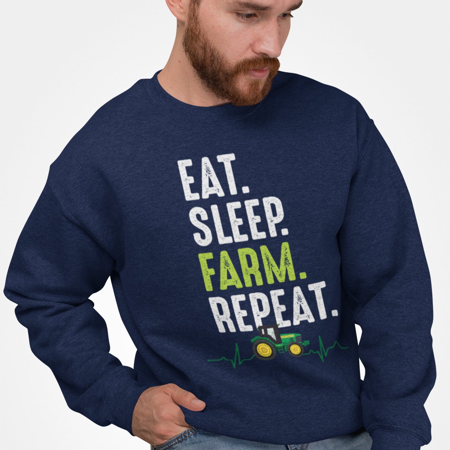 Eat Sleep Farm Repeat, Tractor Sweatshirt, Gift for Farmer, Farming Gift, Farm Life, Unisex Heavy Blend Crewneck Sweatshirt