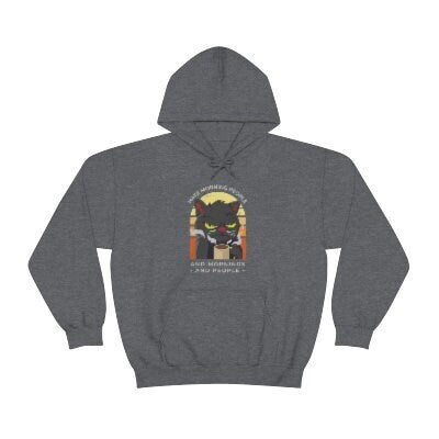 Hate Morning People and Mornings and People, Funny Cat Hoodie, Cat Dad Mom Gift Unisex Heavy Blend Hooded Sweatshirt