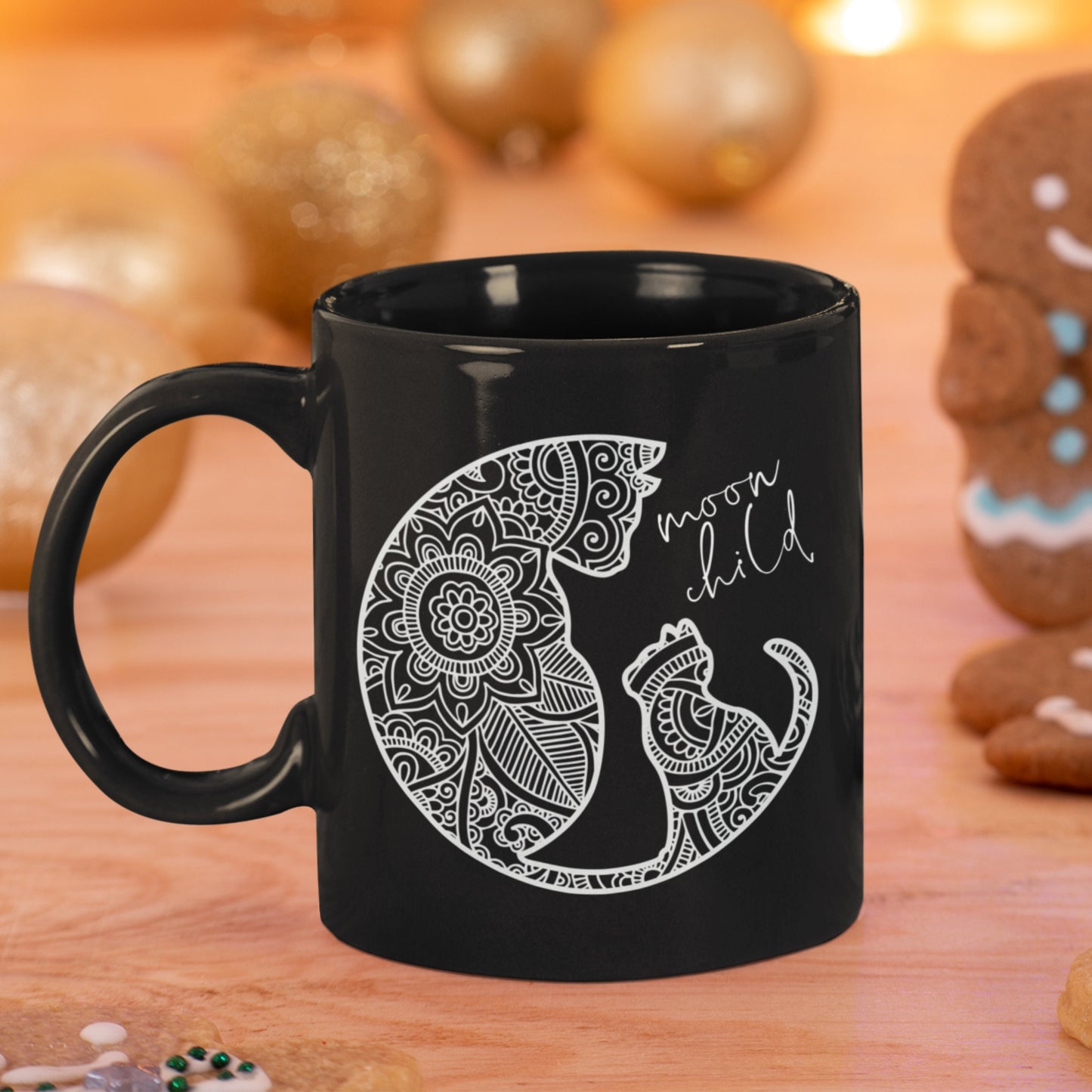 Moon Child Mug, Moon Cat Mama Mug, Mystical Moon Crystals mug, Occult moon Theme Tarot mug, Witchy Cat Mug, Cat Dad Mug