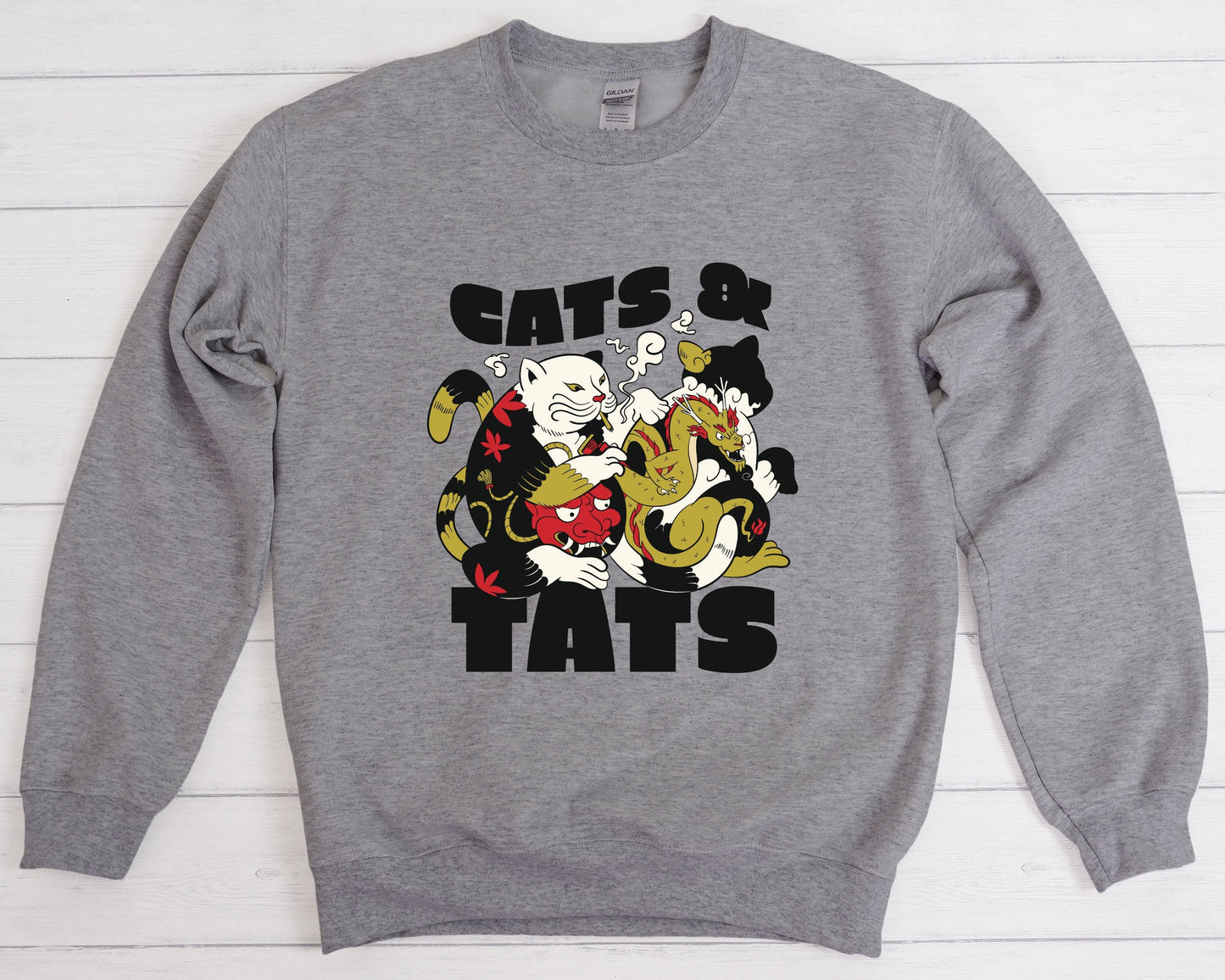 Tats and Cats Sweatshirt, Tattoo Cat Lover Gift, Cat Dad Mom Shirt, Tats and Cats, Funny Cat Lover Gift, Cat Present