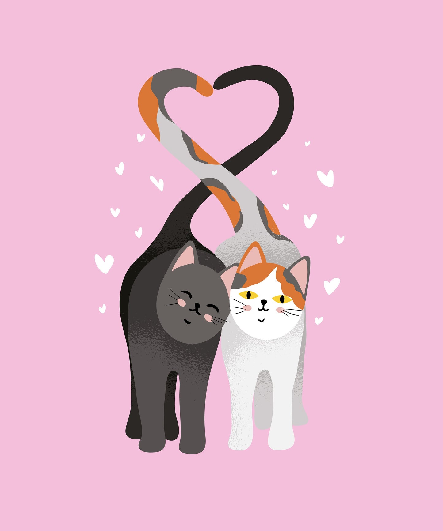 Valentine's Day Cat Shirt, Couple Love of Cat Shirt, Cat Tail Heart Valentines Day Shirt, Best Friend shirt, Love Shirt