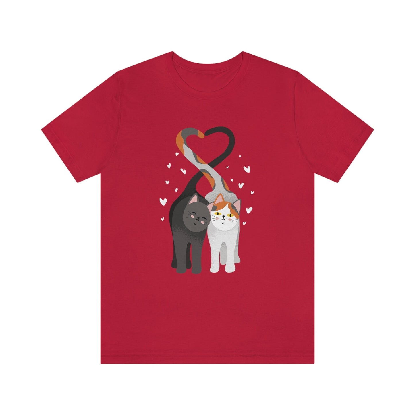 Valentine's Day Cat Shirt, Couple Love of Cat Shirt, Cat Tail Heart Valentines Day Shirt, Best Friend shirt, Love Shirt