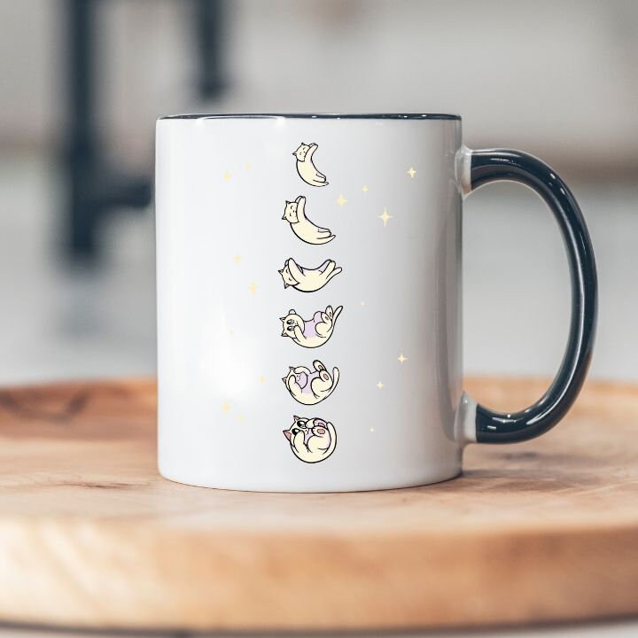 Celestial Cat Mug, Cat Lovers, Moons, Moon Phases, Cat Dad Mom, Cat Mug, Cat Present, Gift for Cat Person, Cat Dad Mug
