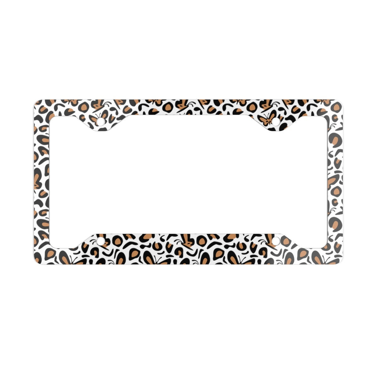 Leopard Cheetah License Plate Frame, Gift for Her, Auto Accessories, Cat Dad Mom Gift, Custom License Plate, Metal License Plate Frame