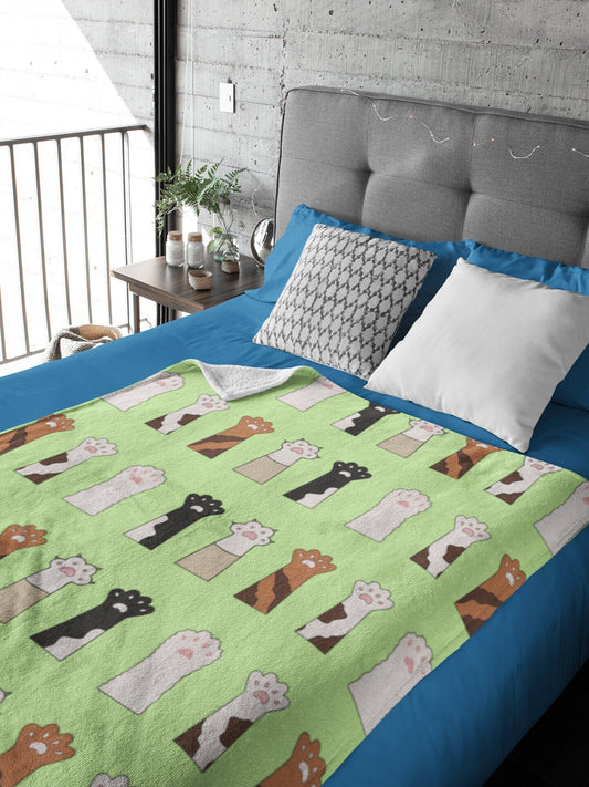 Cat Paws Raised Up Pet Blanket, Gift for Pet, Gift for Cat, Cat Present, Choose Me, Inclusion, Cat Mom Gift, Velveteen Plush Blanket