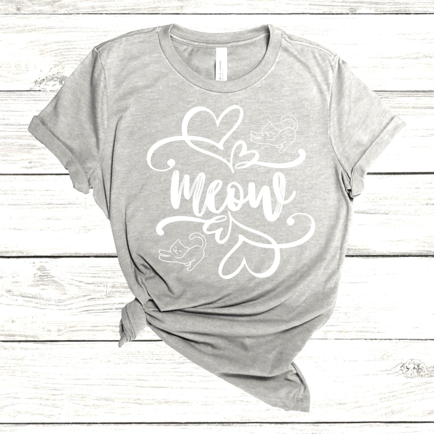Meow Shirt for Cat Lover, Valentine Cat T-Shirt For Her, Cat Lover T Shirt For Women, Gift for Cat Lover, Cute Meow Cat Lover Tee, Cat Shirt