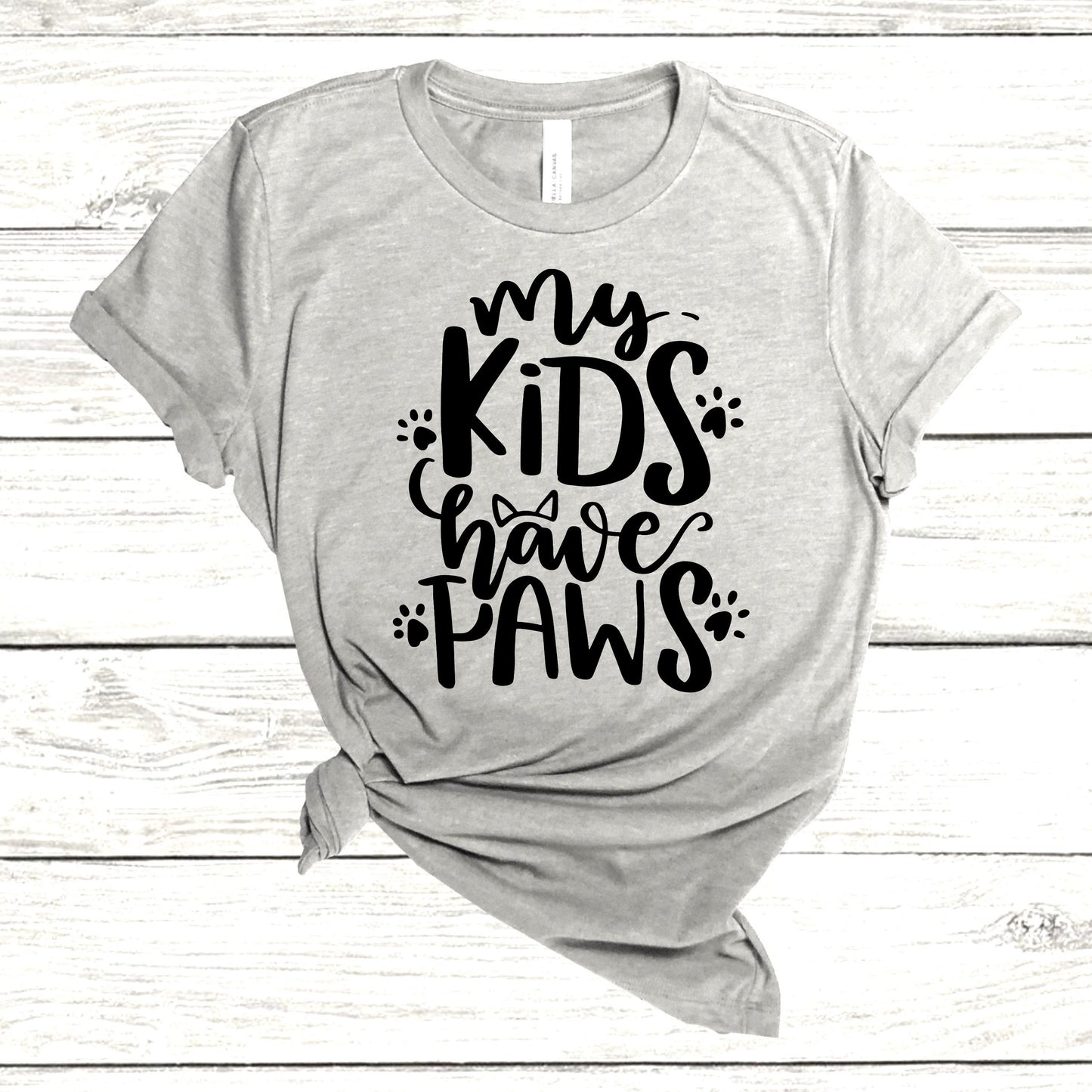 My Kids Have Paws, Cat Shirt for Mom Dad Grandma Cat Lady, Cat Present, Funny Cat Tee, Gift for Animal Lover