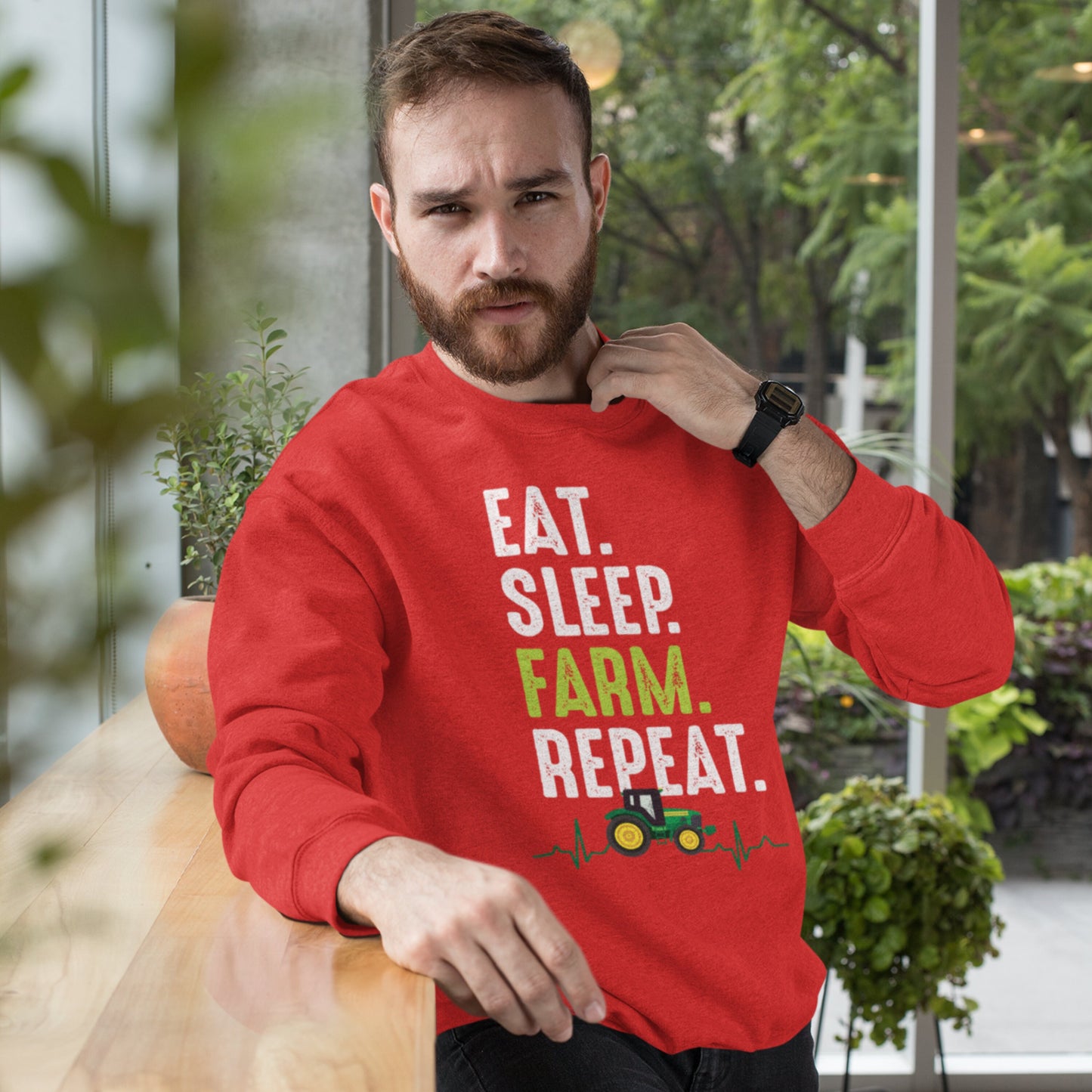 Eat Sleep Farm Repeat, Tractor Sweatshirt, Gift for Farmer, Farming Gift, Farm Life, Unisex Heavy Blend Crewneck Sweatshirt