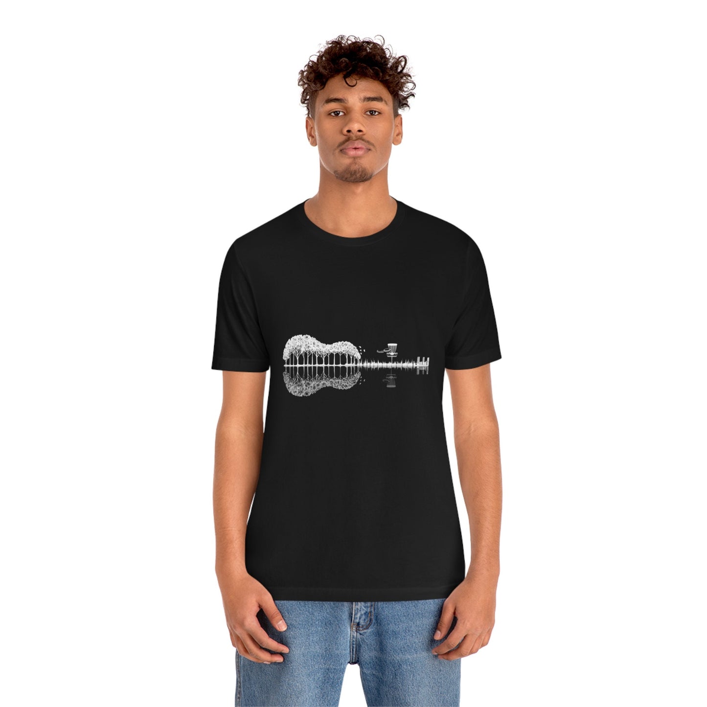 Disc Golf Guitar Shirt, Gift for Disc Golf and Guitar Lovers, Disc Golf Gift, Guitar Gift, Unisex Jersey Short Sleeve Tee