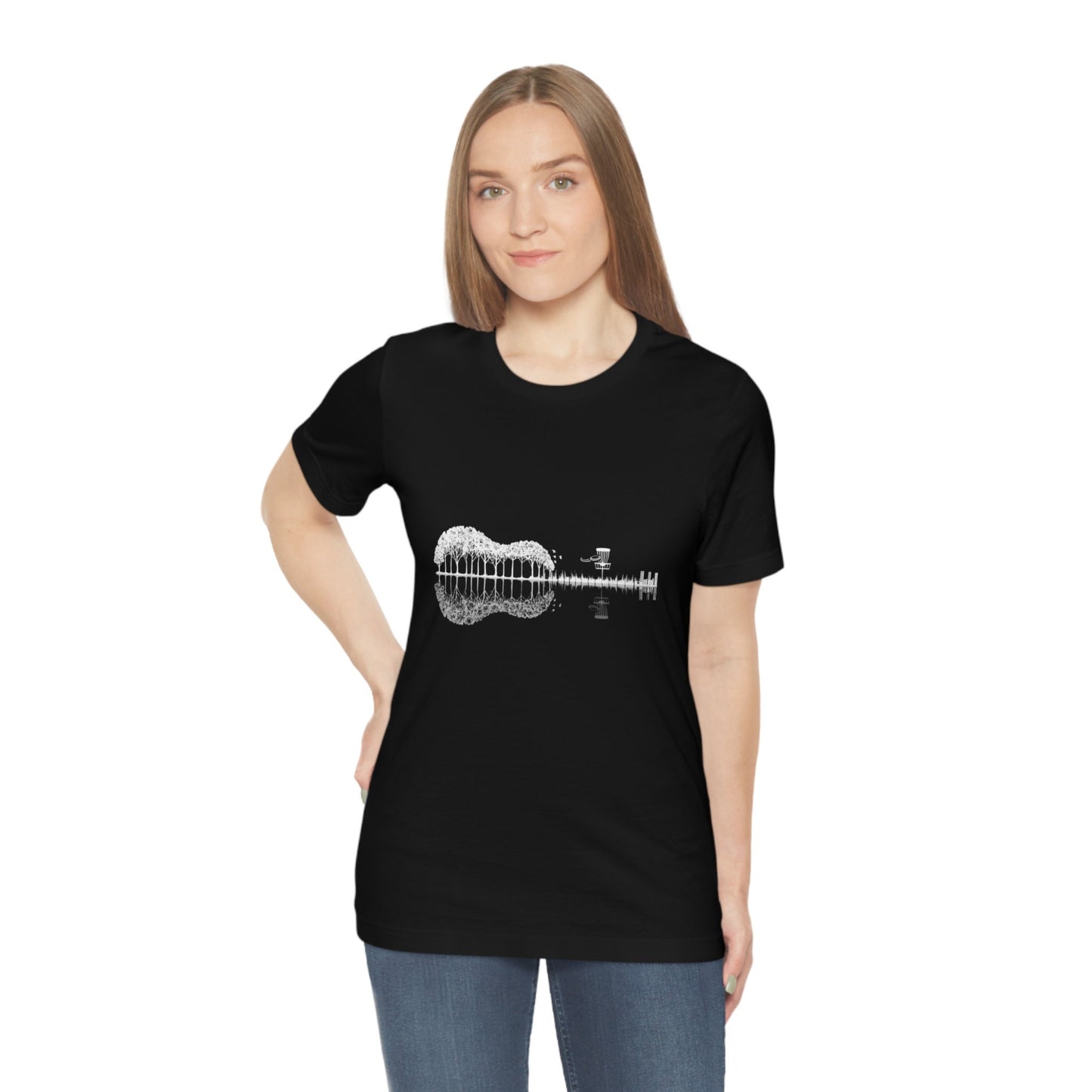 Disc Golf Guitar Shirt, Gift for Disc Golf and Guitar Lovers, Disc Golf Gift, Guitar Gift, Unisex Jersey Short Sleeve Tee
