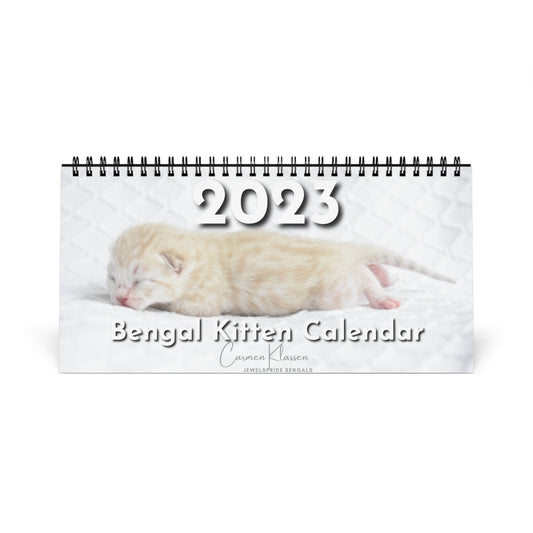 2023 Bengal Kitten Desk Calendar, Jewelspride Bengals Kitten Photos, Unique Custom Photo Calendar