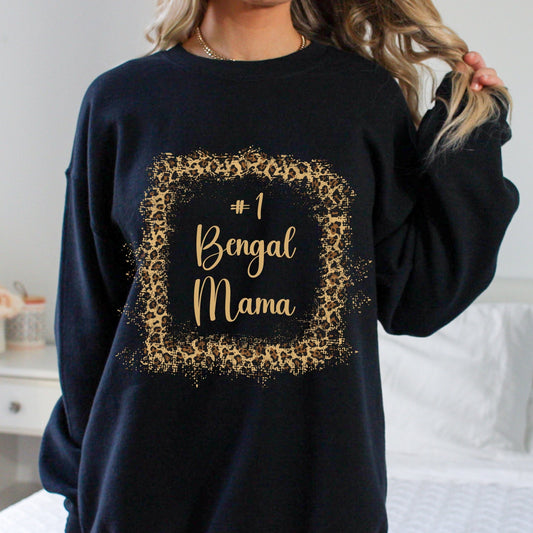 Bengal Mama Sweatshirt, #1 Bengal Mama, Gift for Cat Mom, Bengal Cat Lover Sweatshirt, Leopard Cat Present, Crewneck Sweatshirt