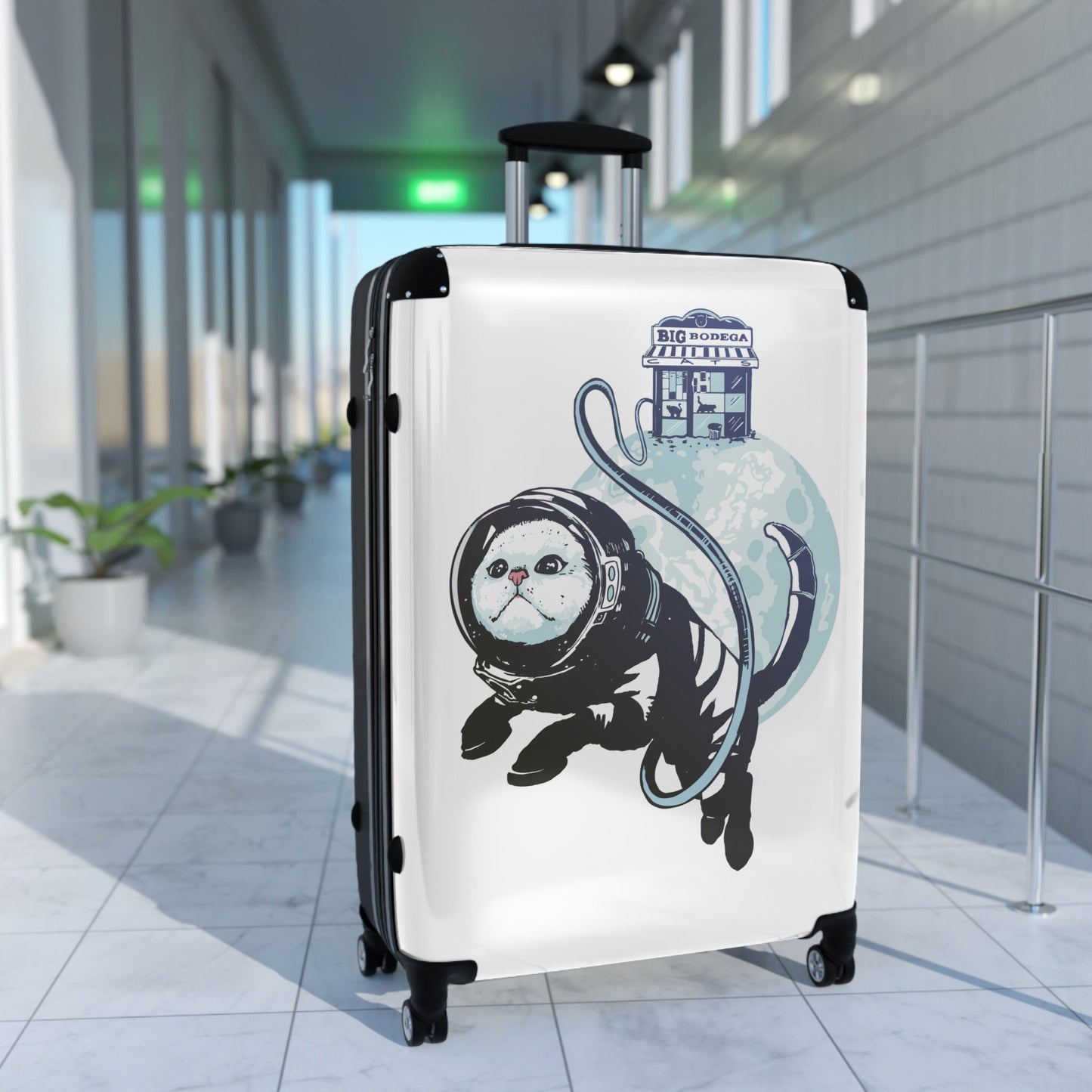 Astronaut Space Cat, Carry On Luggage, Cabin Bag, Custom Luggage, Unique Travel Bag, Cat Lover Gift, Kids Carry on Suitcase