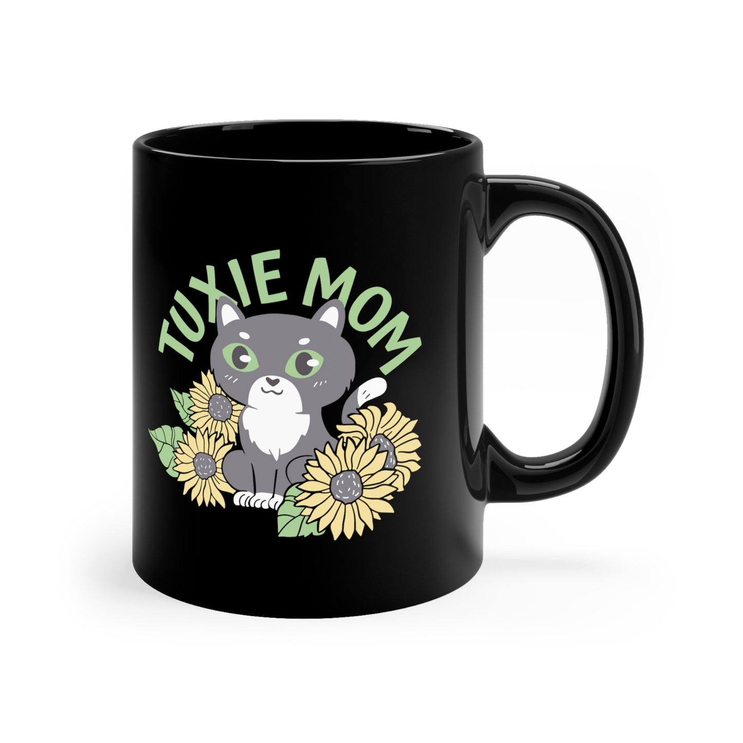 Tuxedo Cat Mug, Black and White Cat Gift, Funny Cat Coffee Cup, Gifts for Cat Lovers, Cat Mum or Dad Gift, Gift from the Cat 11oz Black Mug