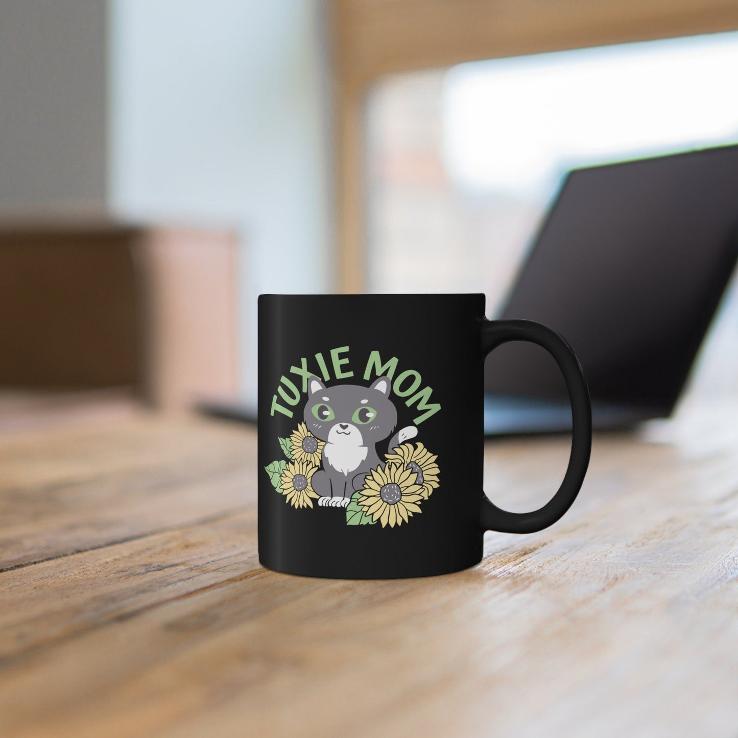 Tuxedo Cat Mug, Black and White Cat Gift, Funny Cat Coffee Cup, Gifts for Cat Lovers, Cat Mum or Dad Gift, Gift from the Cat 11oz Black Mug
