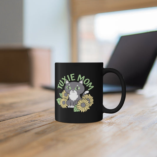 Tuxedo Cat Mug, Black and White Cat Gift, Funny Cat Coffee Cup, Gifts for Cat Lovers, Cat Mum or Dad Gift, Gift from the Cat 11oz Black Mug
