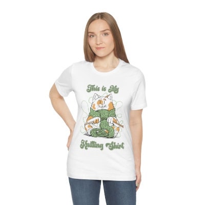 Cute Cat Knitting Shirt, This is My Knitting Shirt, Gift for Cat and Knitting Lovers, Cat Gift, Knitter's Gift, Unisex Jersey Tee