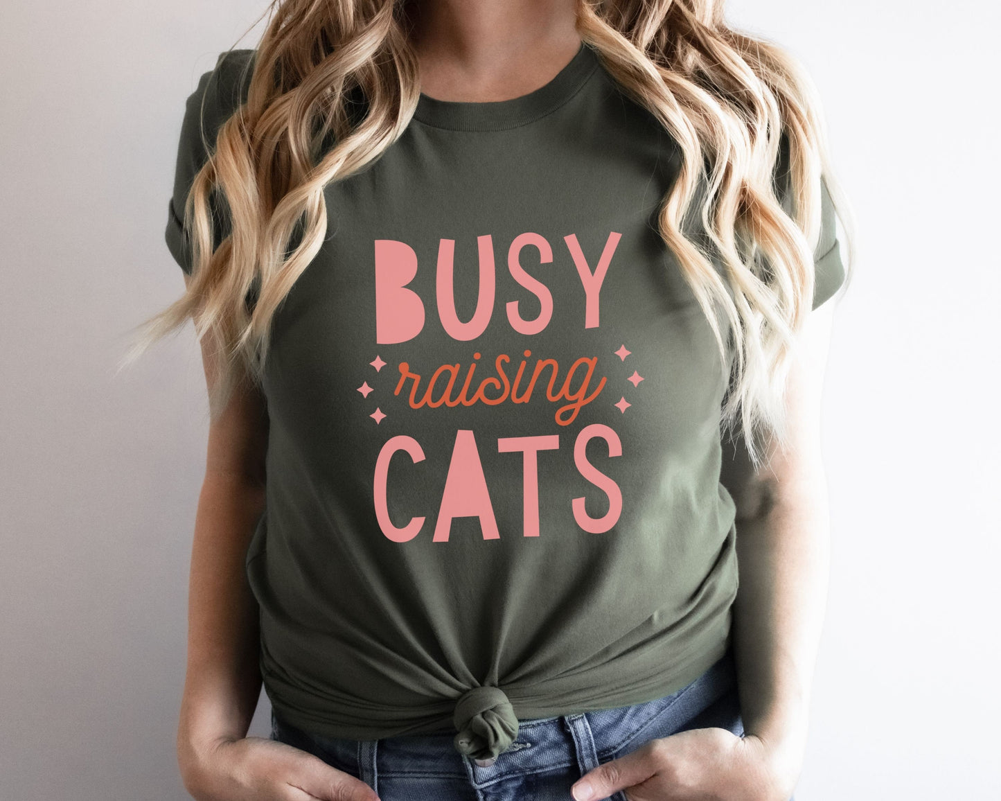 Funny Cat Tee, Busy Raising Cats, Gift for Cat Mom, Mother's Day Tshirt for Cat Mom, Gift for her, Unisex Jersey Short Sleeve Tee