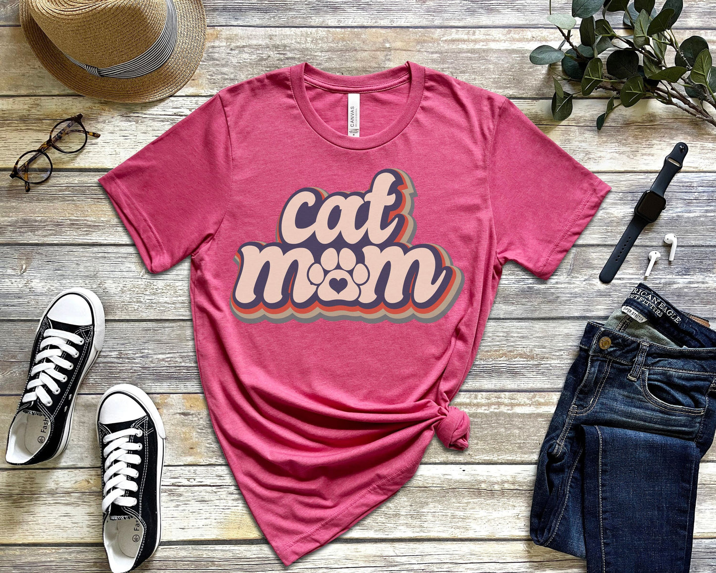 Cat Mom Retro Graphic Tee, Best Cat Mom, Gift for Cat Mom, Mother's Day Cat Gift, Cat Mama Tee