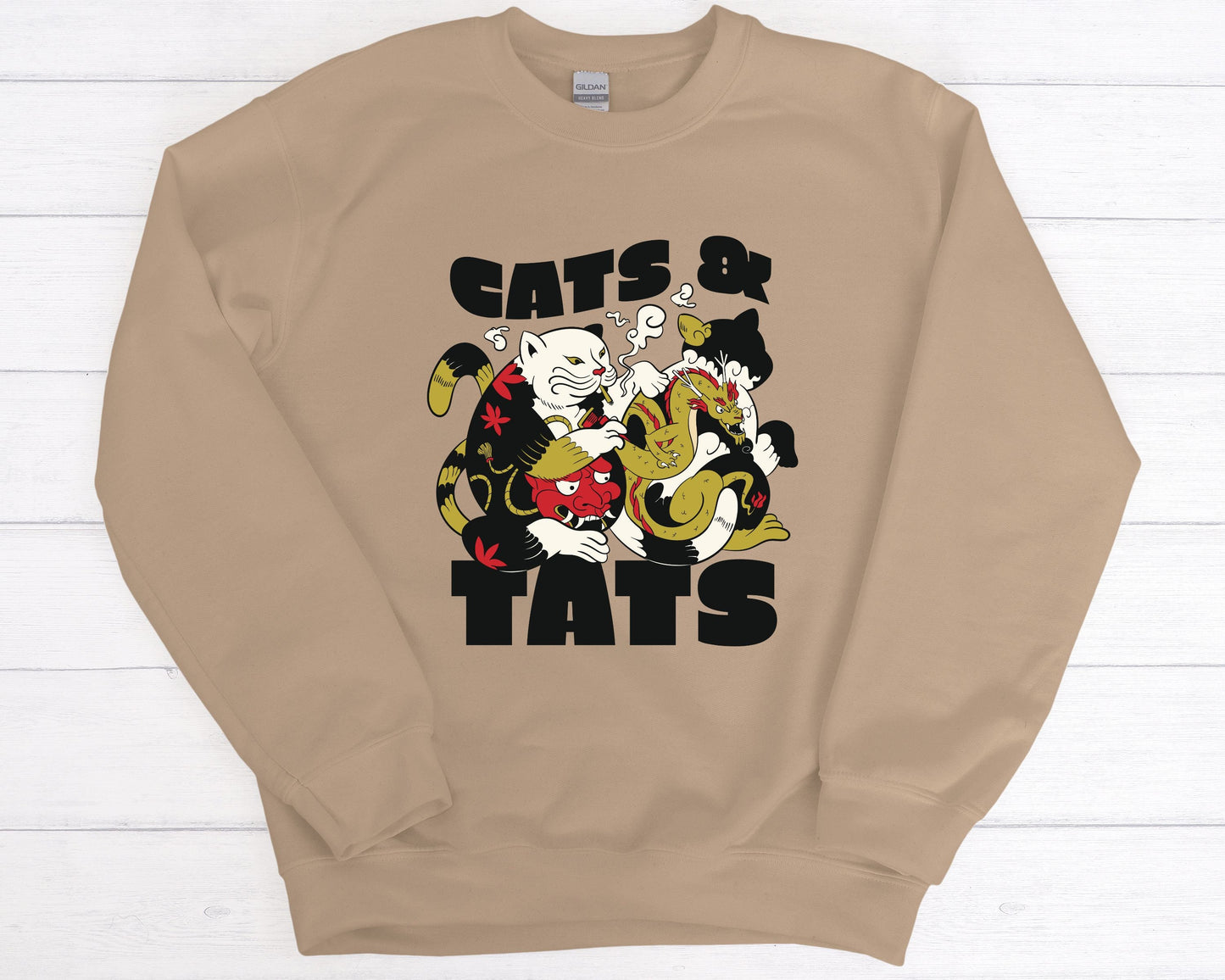 Tats and Cats Sweatshirt, Tattoo Cat Lover Gift, Cat Dad Mom Shirt, Tats and Cats, Funny Cat Lover Gift, Cat Present