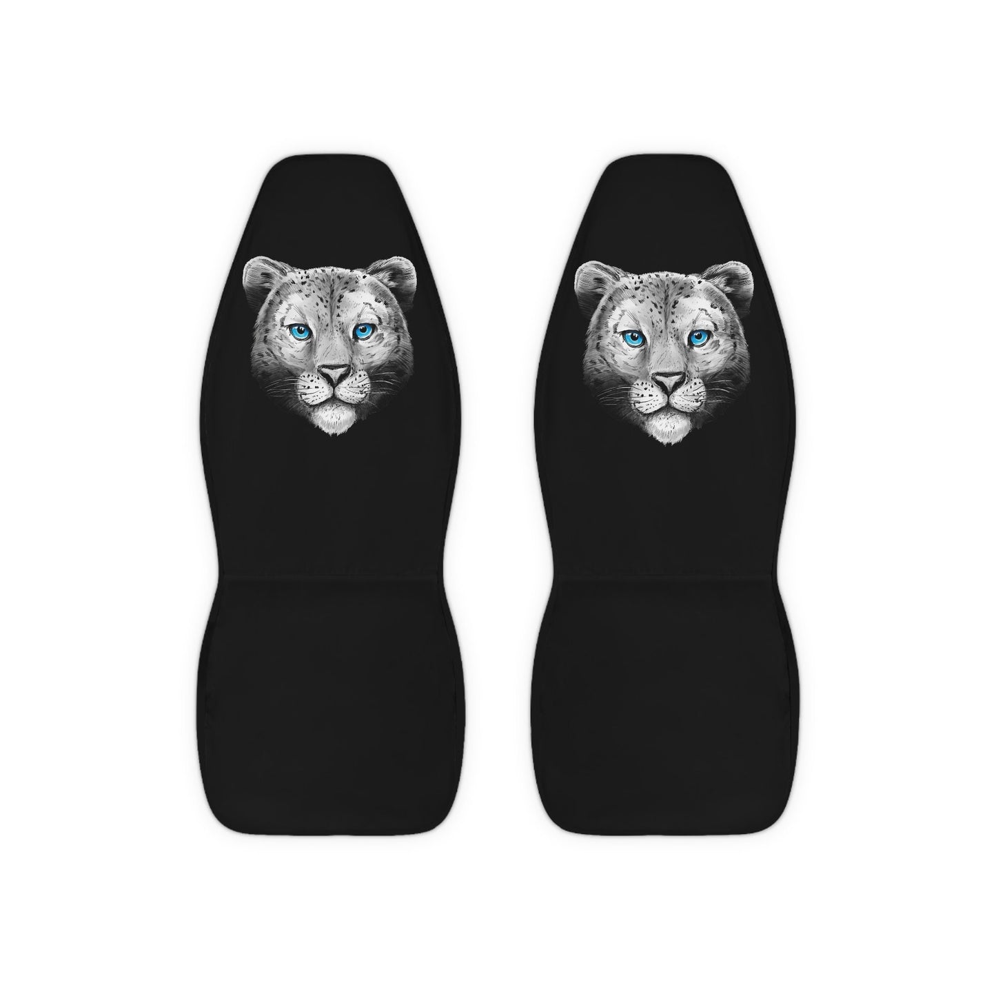Snow Leopard Car Seat Covers Pair, 2 Front Car Seat Covers, Seat Cover for Car, Car Seat Protector, Car Accessory, Animal Print