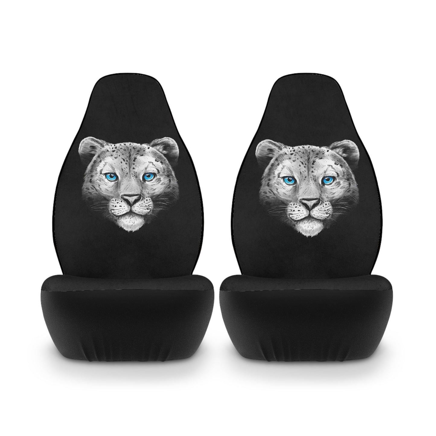 Snow Leopard Car Seat Covers Pair, 2 Front Car Seat Covers, Seat Cover for Car, Car Seat Protector, Car Accessory, Animal Print
