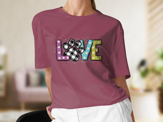 Valentines Tshirt for Cat Lover, Cat Lover Tee for Women, Plaid Cat Lover Gift For Her, Gift for Cat Mama, Cat Present for Cat Owners