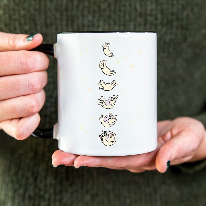 Celestial Cat Mug, Cat Lovers, Moons, Moon Phases, Cat Dad Mom, Cat Mug, Cat Present, Gift for Cat Person, Cat Dad Mug